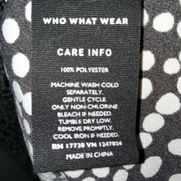 Who What Wear Black White Polka Dot Maxi V Neck Short Sleeve Dress NW NWOT 4X - Picture 4 of 4